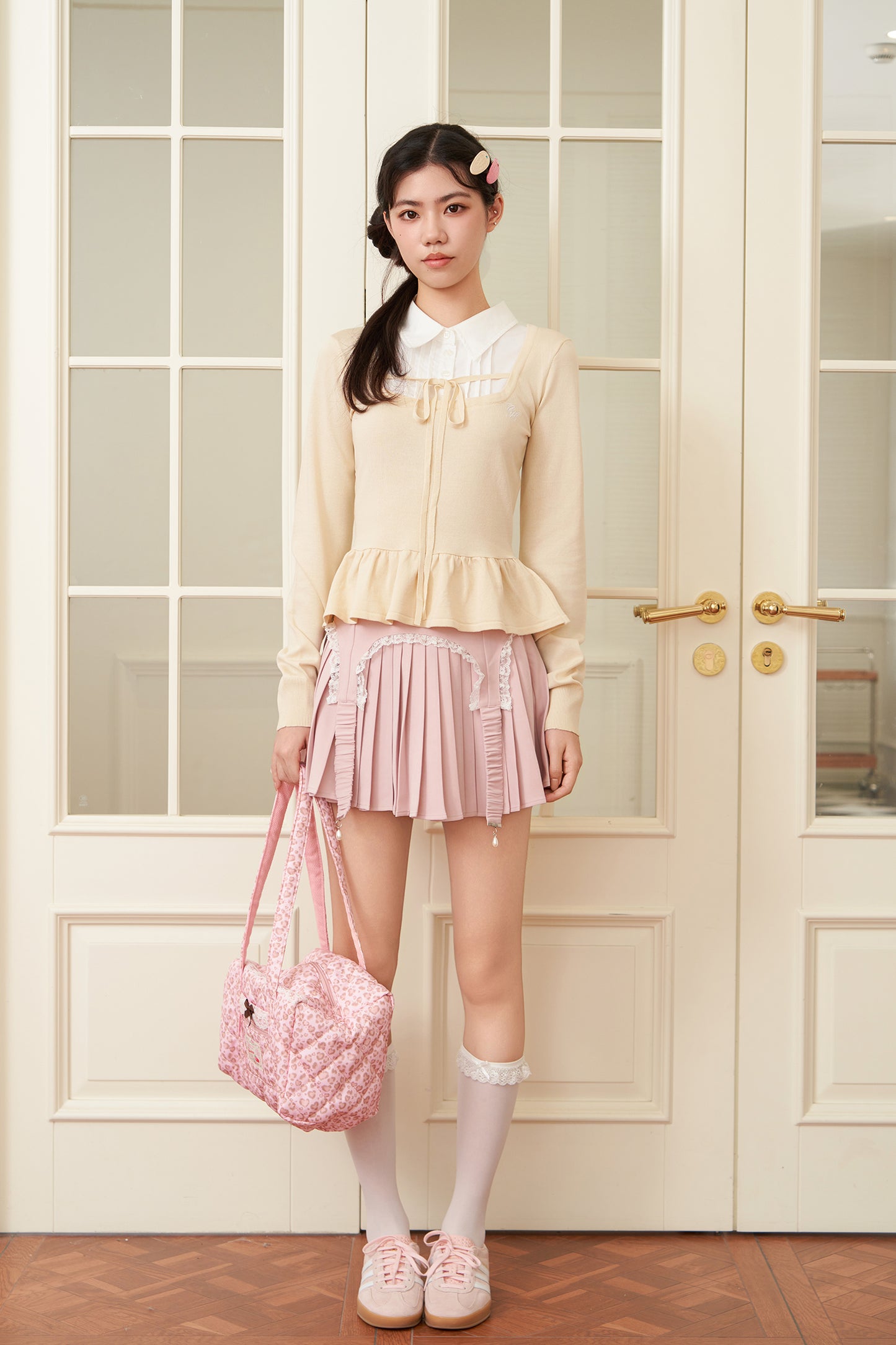 layered peplum knit top