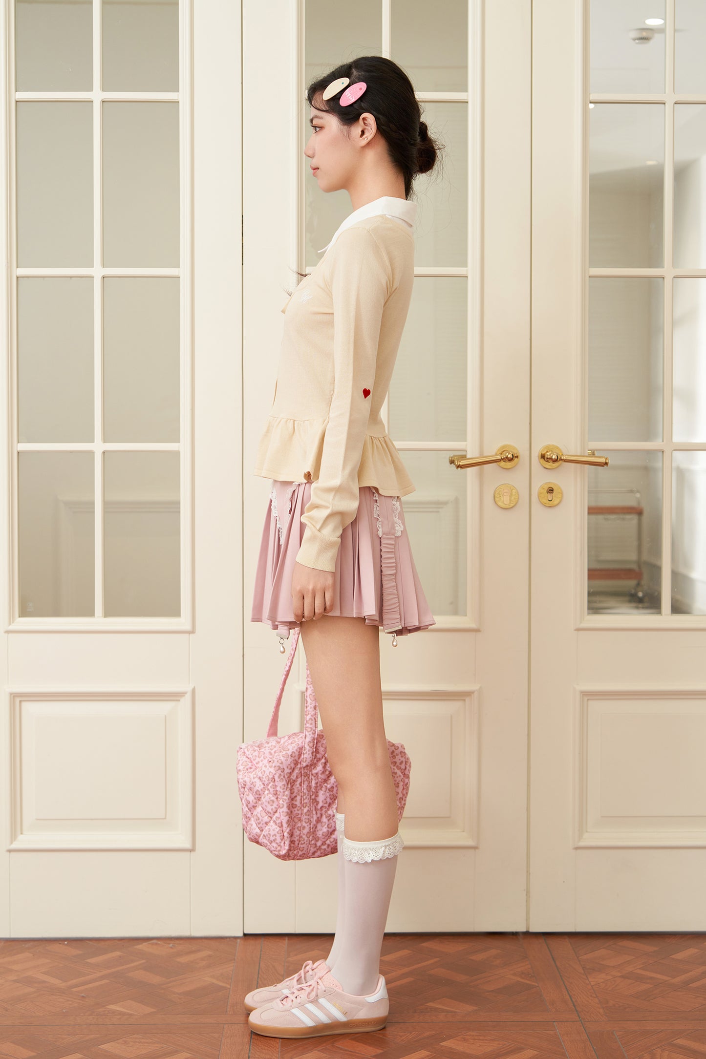 layered peplum knit top