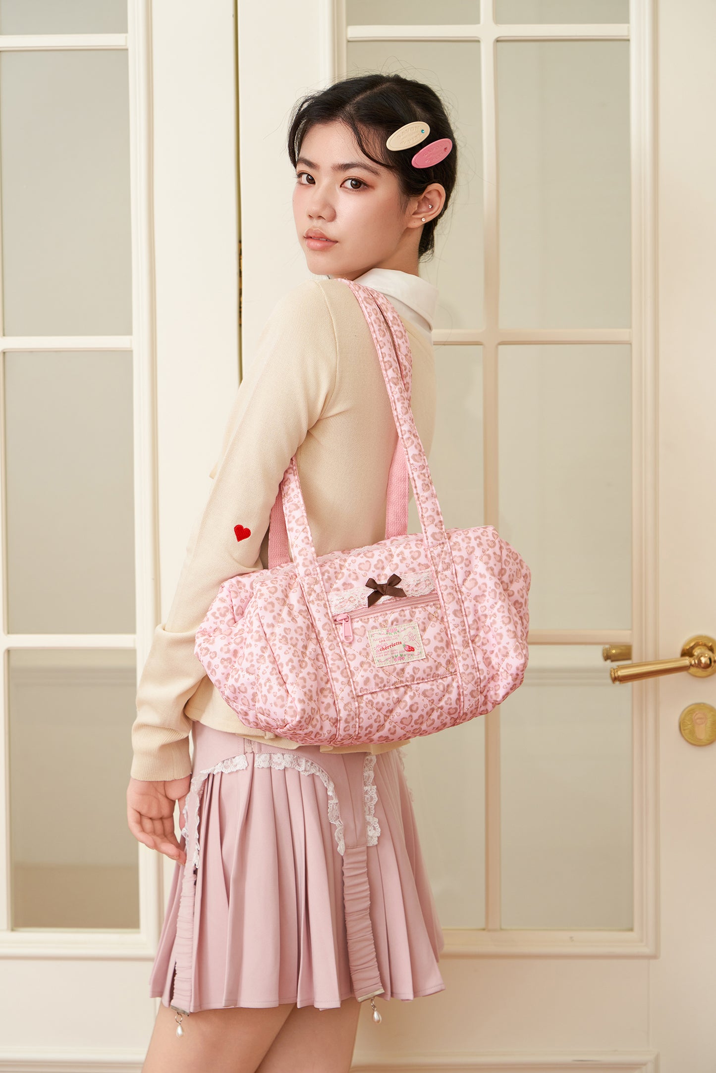 leopard quilted bag
