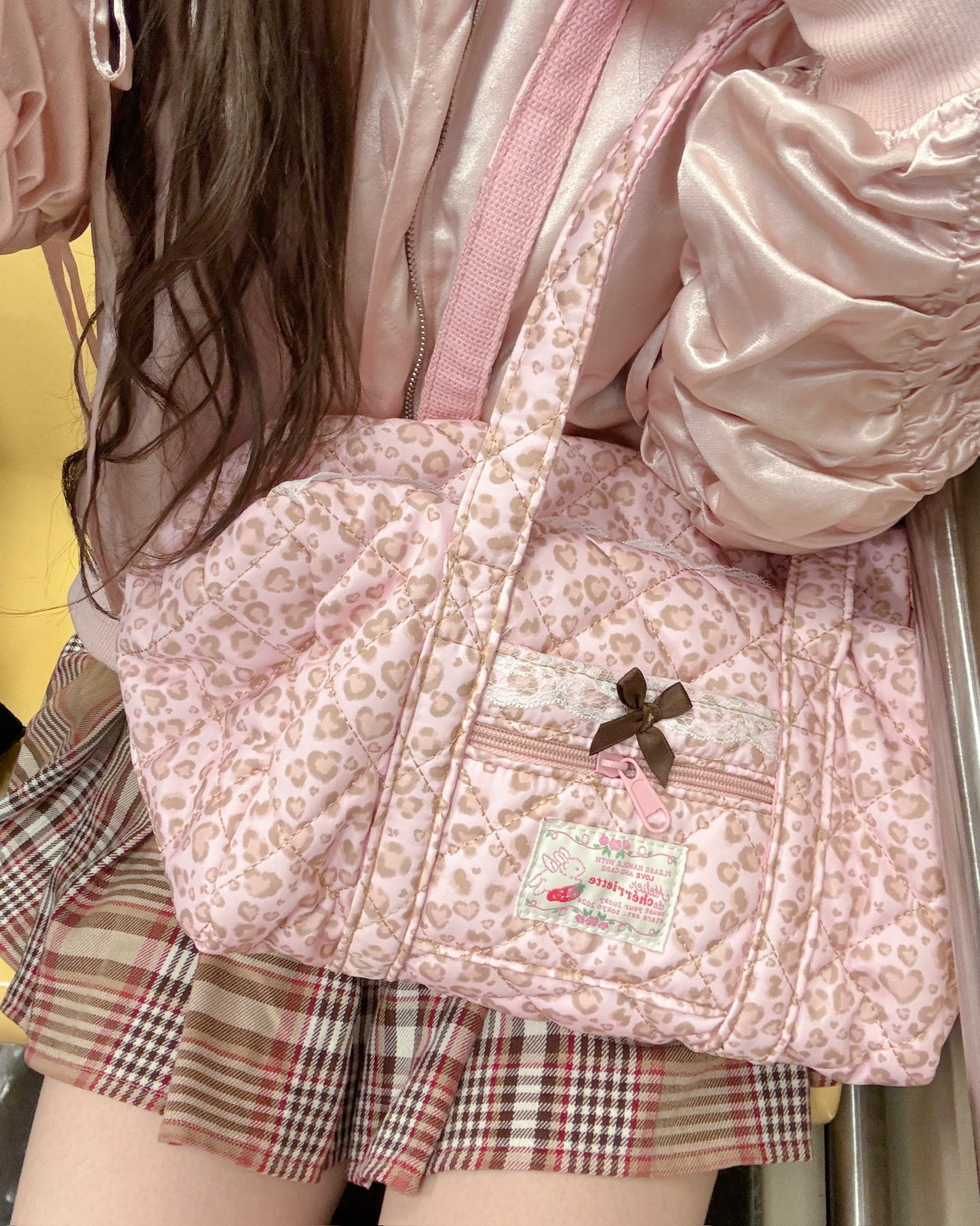 leopard quilted bag