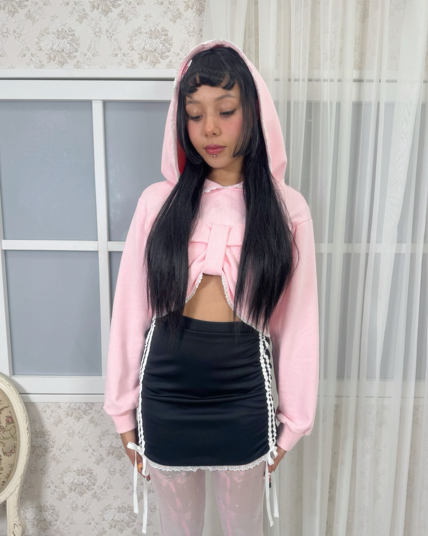 bodice ribbon hoodie