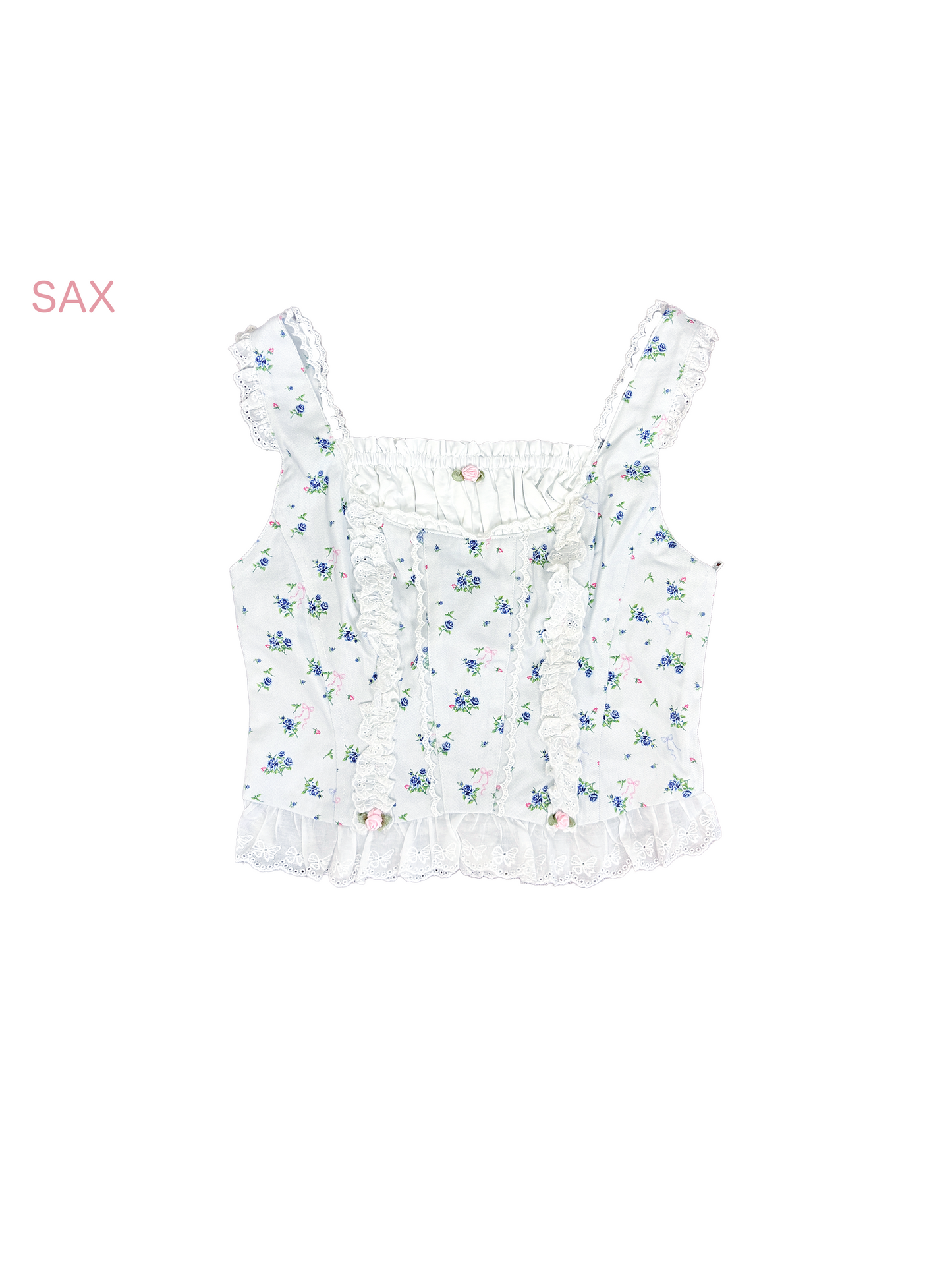 petit floral denim ballerina bustier