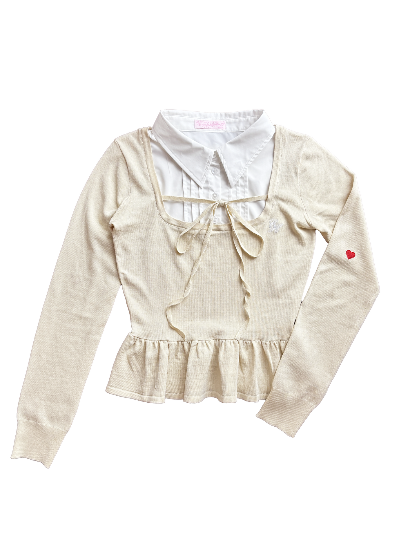layered peplum knit top