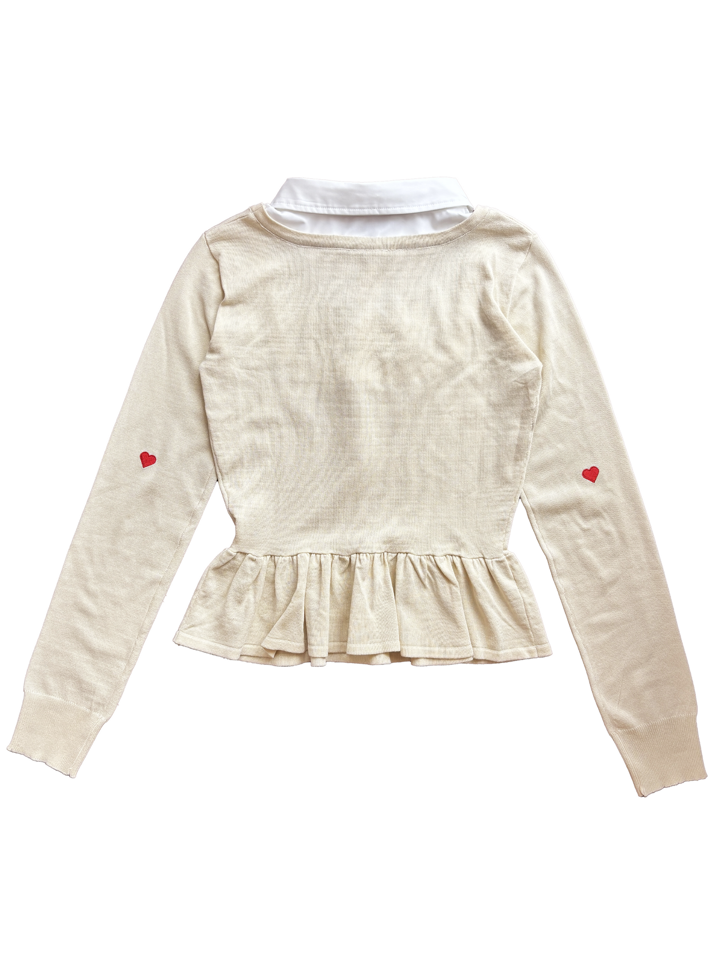 layered peplum knit top