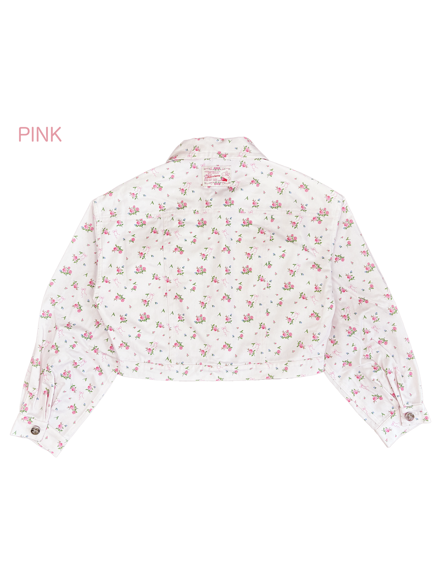petit floral denim twin ribbon jacket