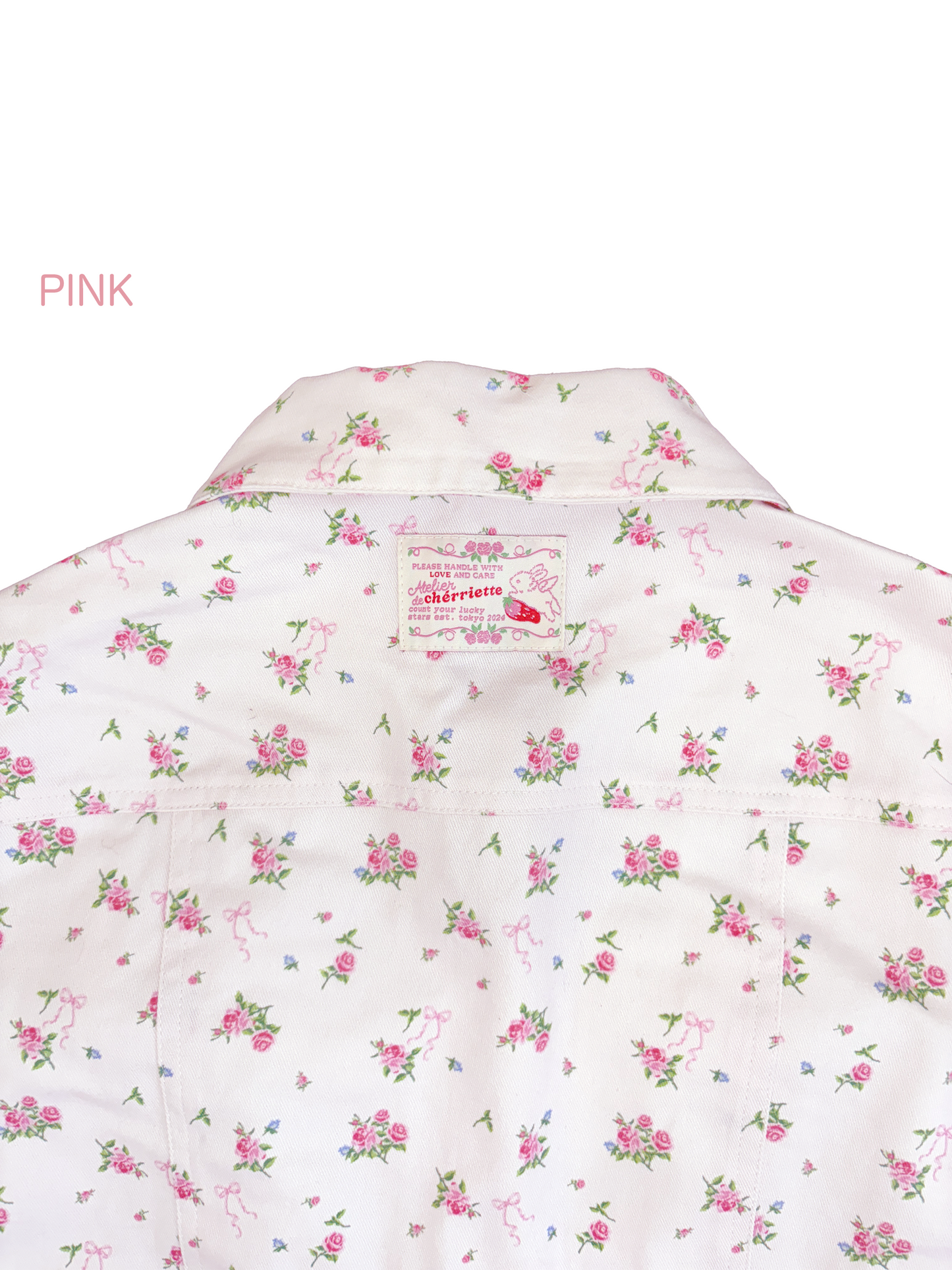 petit floral denim twin ribbon jacket