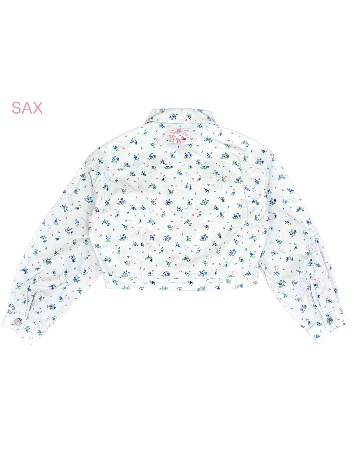 petit floral denim twin ribbon jacket