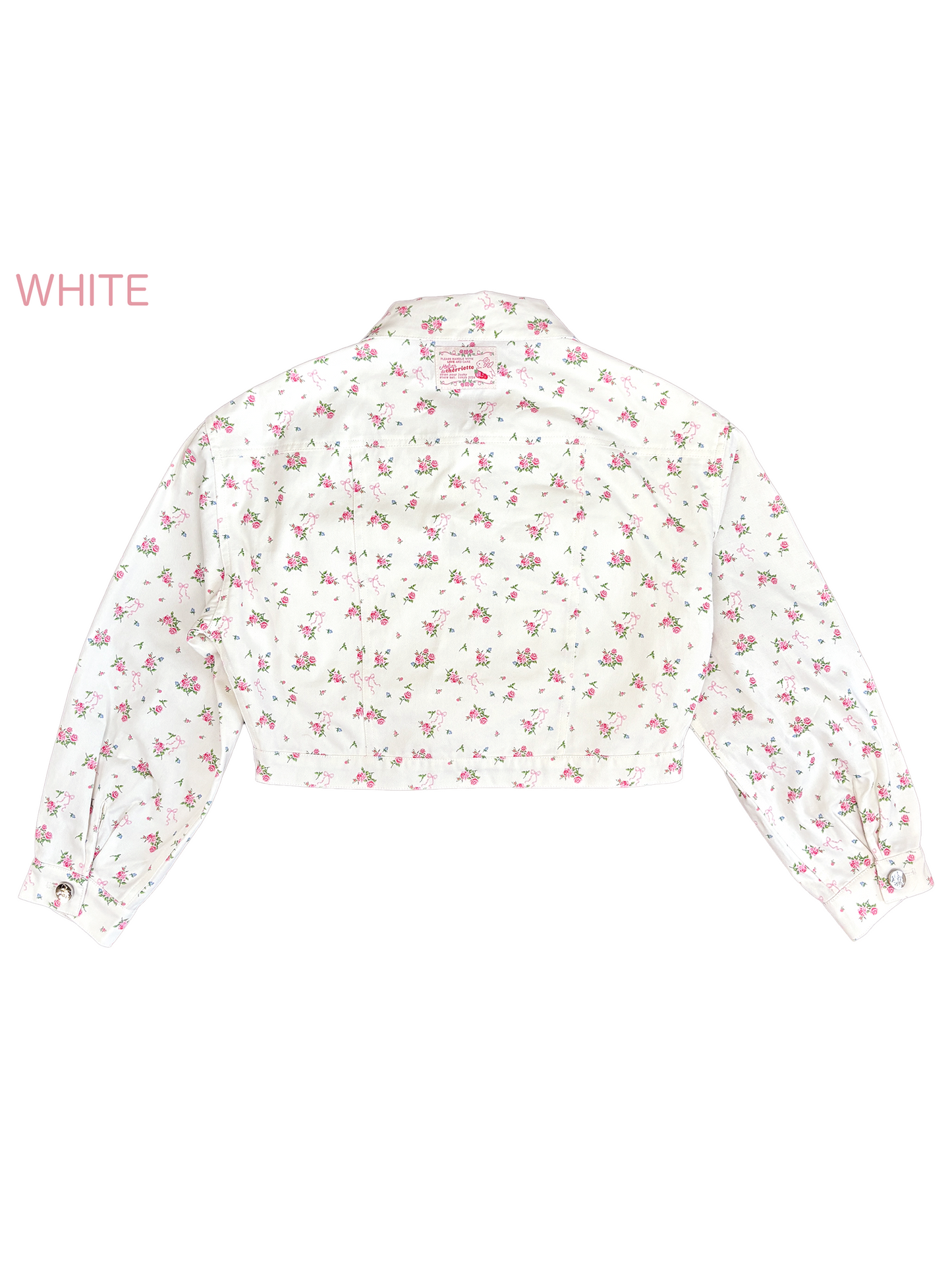 petit floral denim twin ribbon jacket