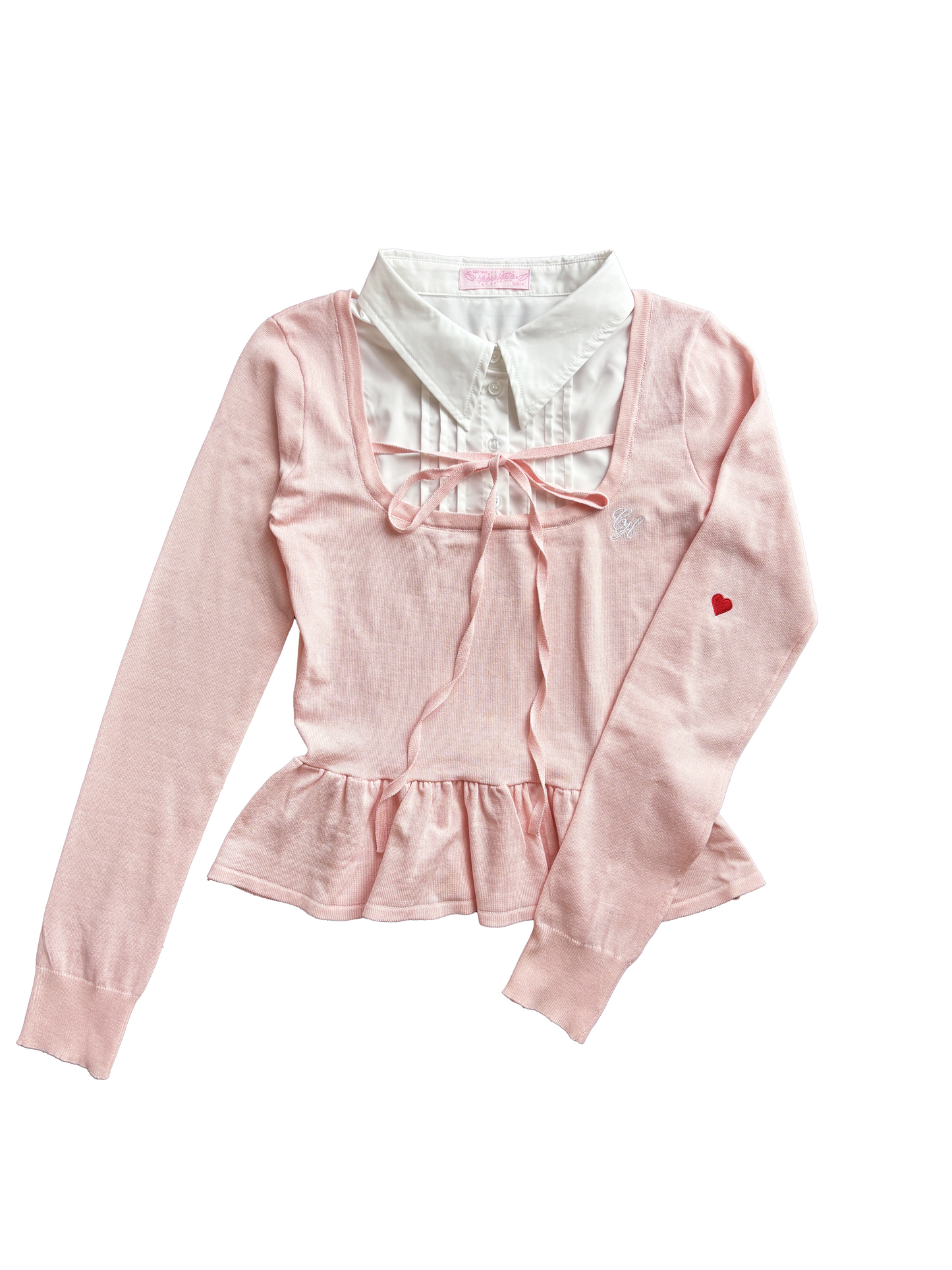 layered peplum knit top