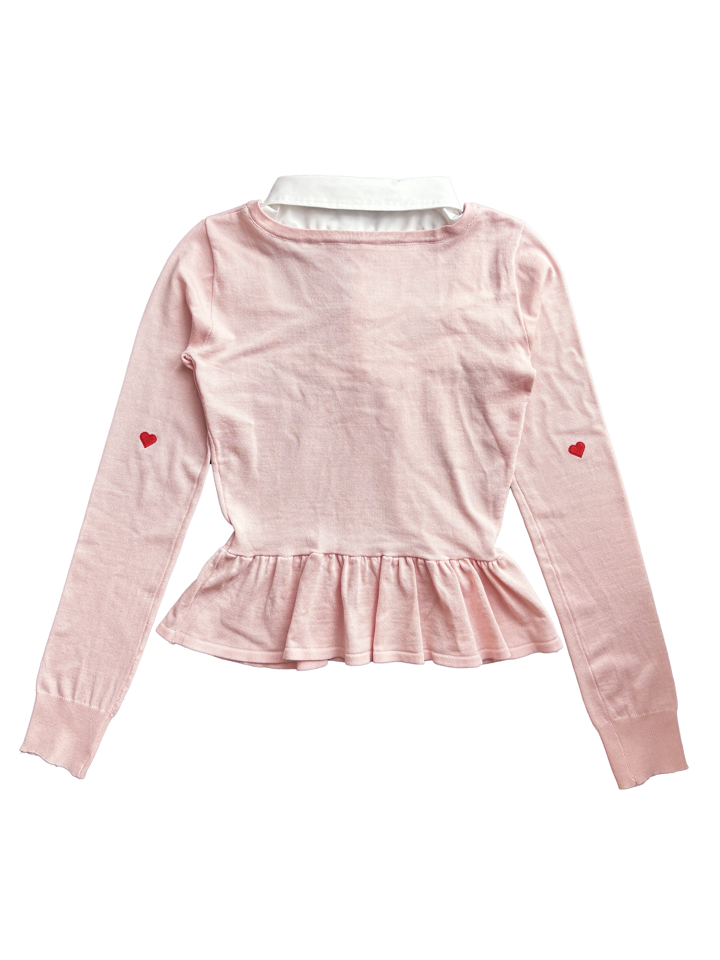 layered peplum knit top