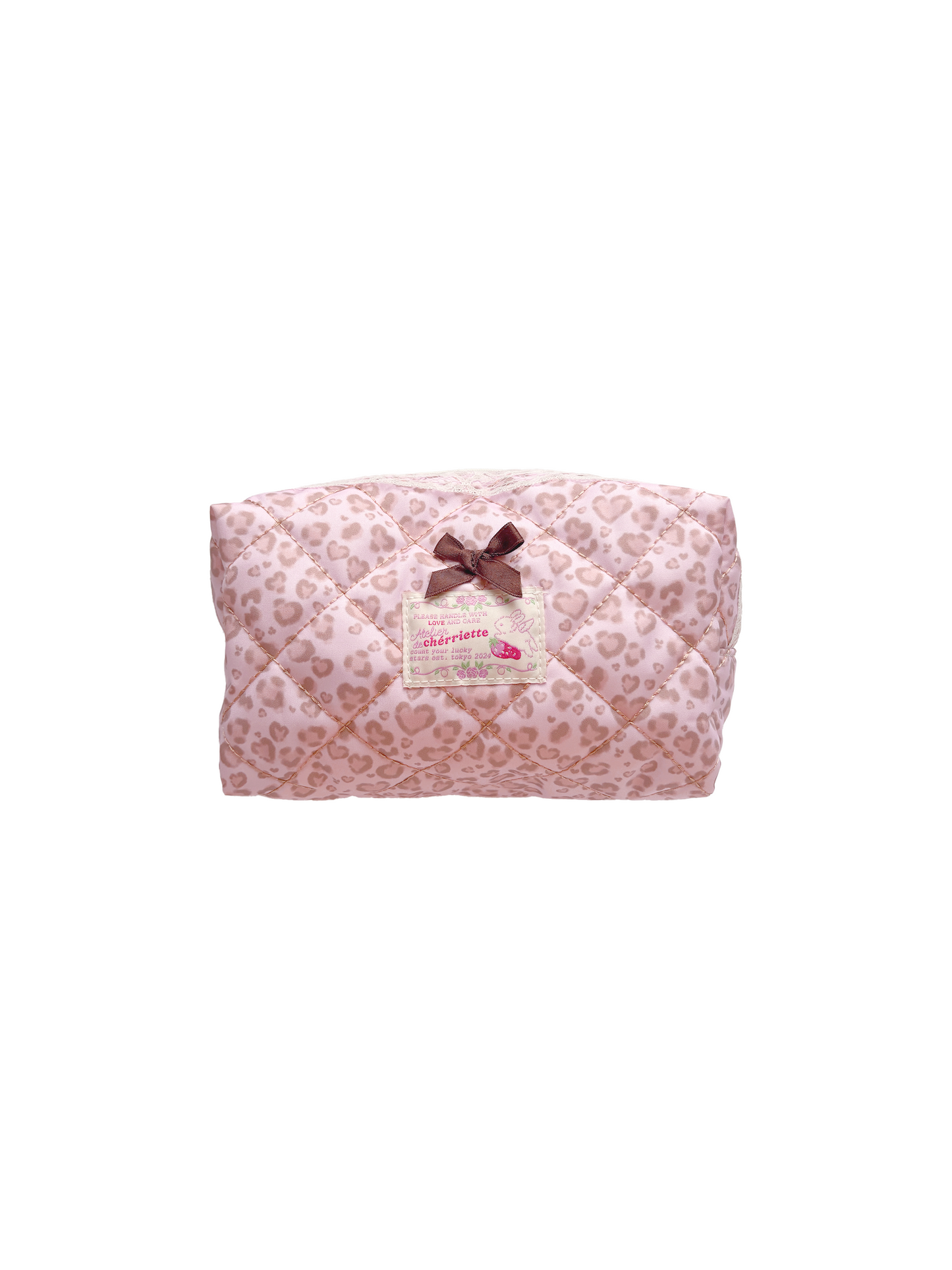leopard quilted pouch
