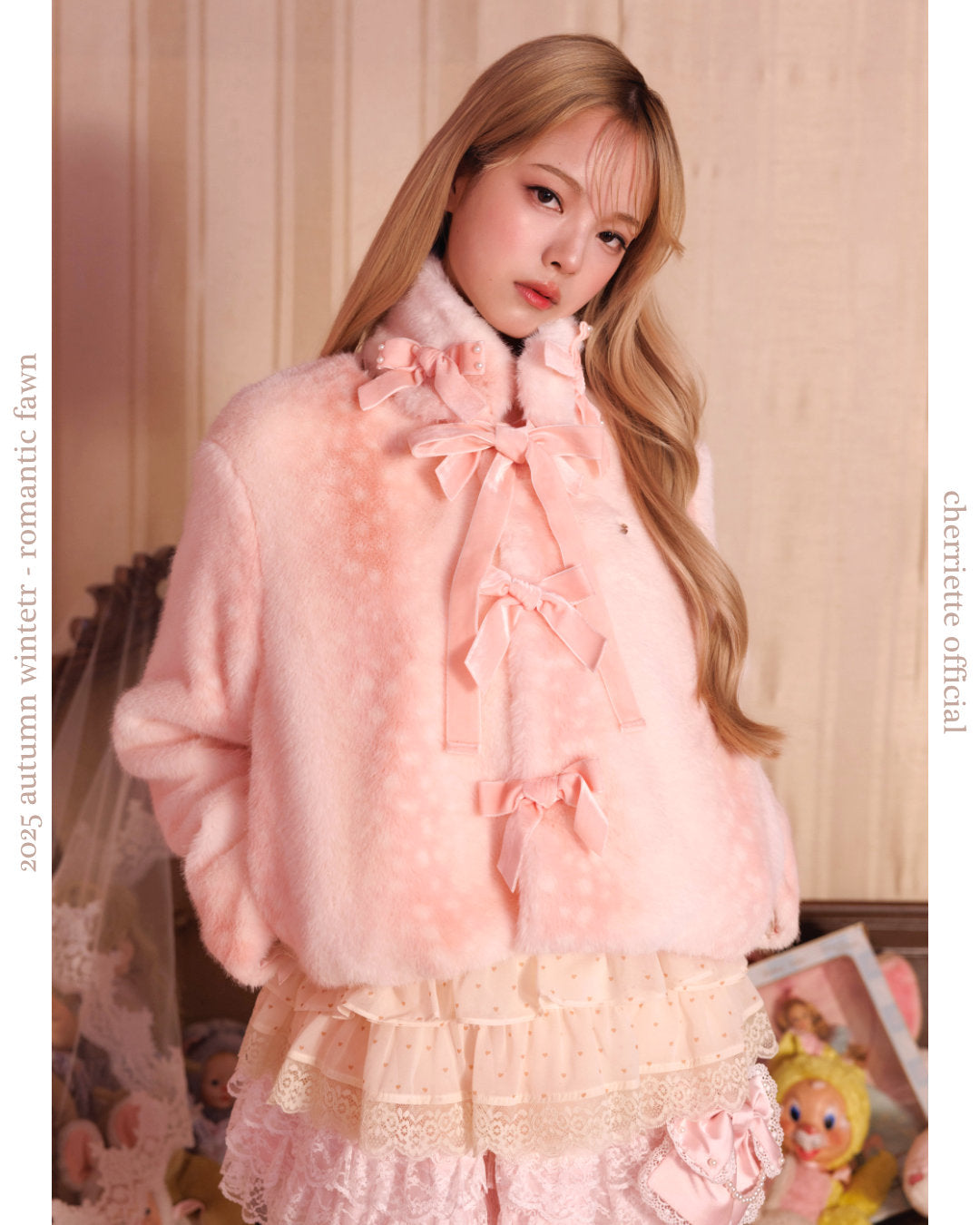 fawn ribbon coat