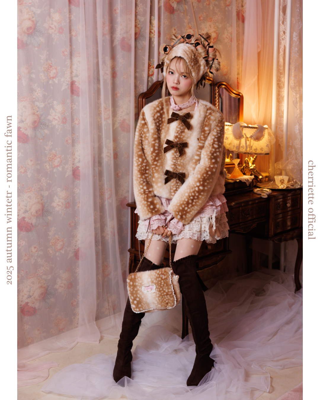 fawn ribbon coat