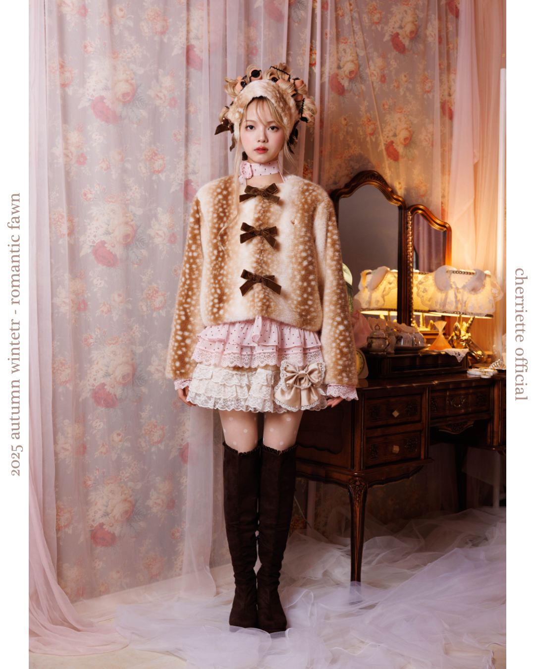 fawn ribbon coat