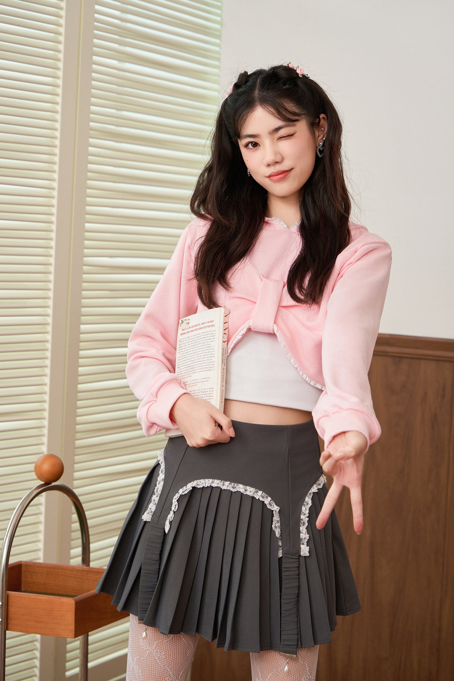 bodice ribbon hoodie