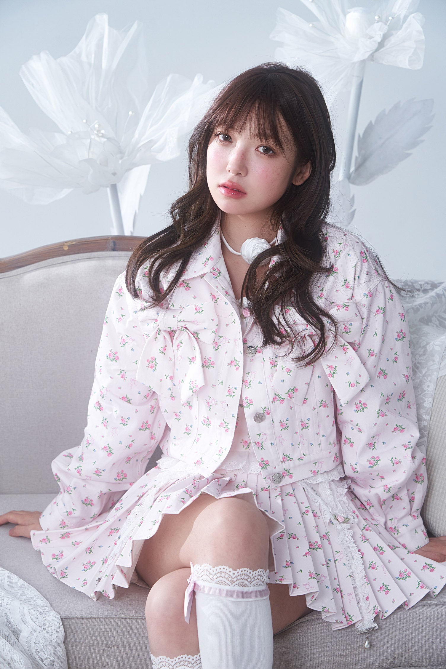 ジャケット・アウター bibiy MIMI RIBBON JACKET petit floral denim twin ribbon jacket – cherriette