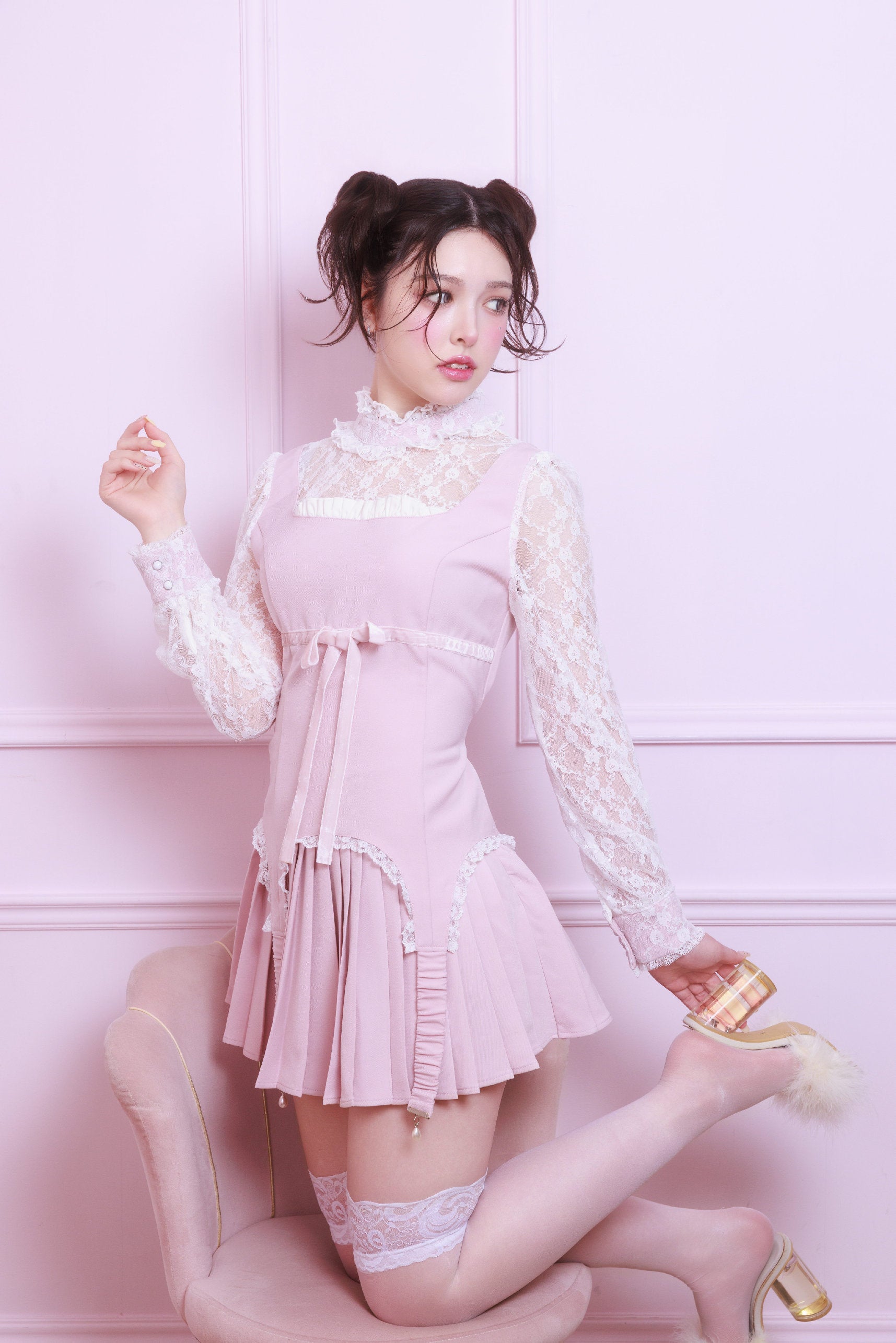 lacy garter onepiece – cherriette