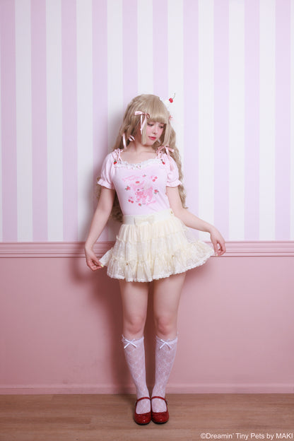 ribbon frill layer skirt