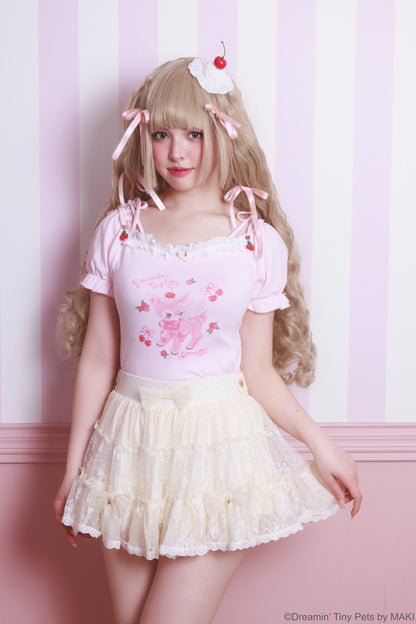 ribbon frill layer skirt