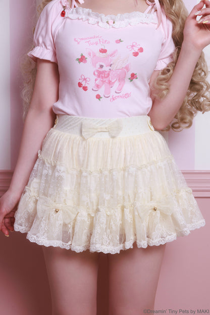 ribbon frill layer skirt