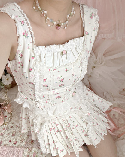 petit floral denim ballerina bustier