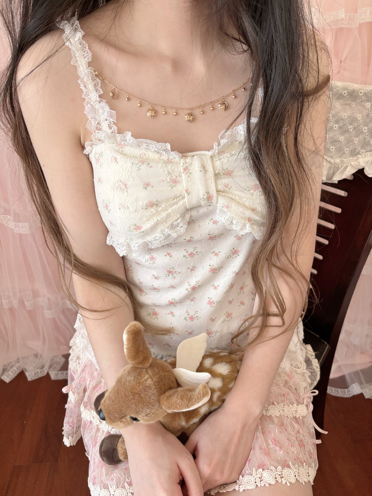 decoration princess necklace camisole