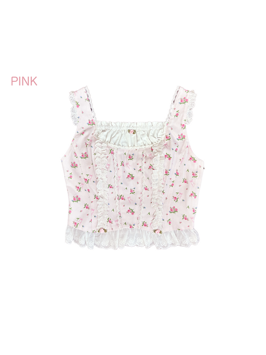 petit floral denim ballerina bustier