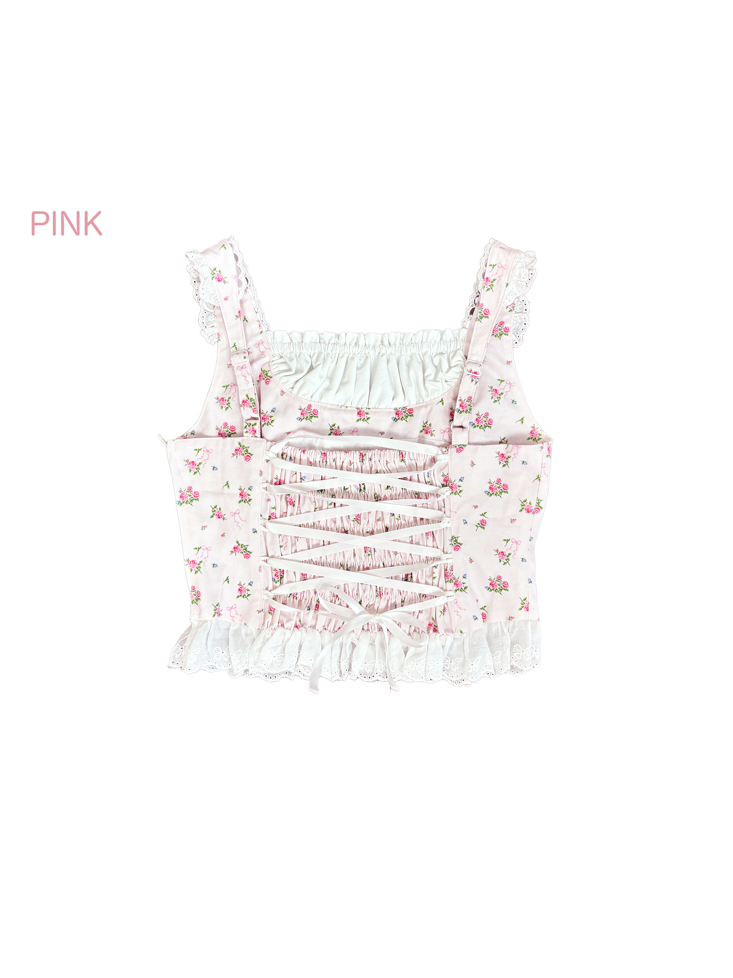 4pc petit floral denim + lace garterbelt set up