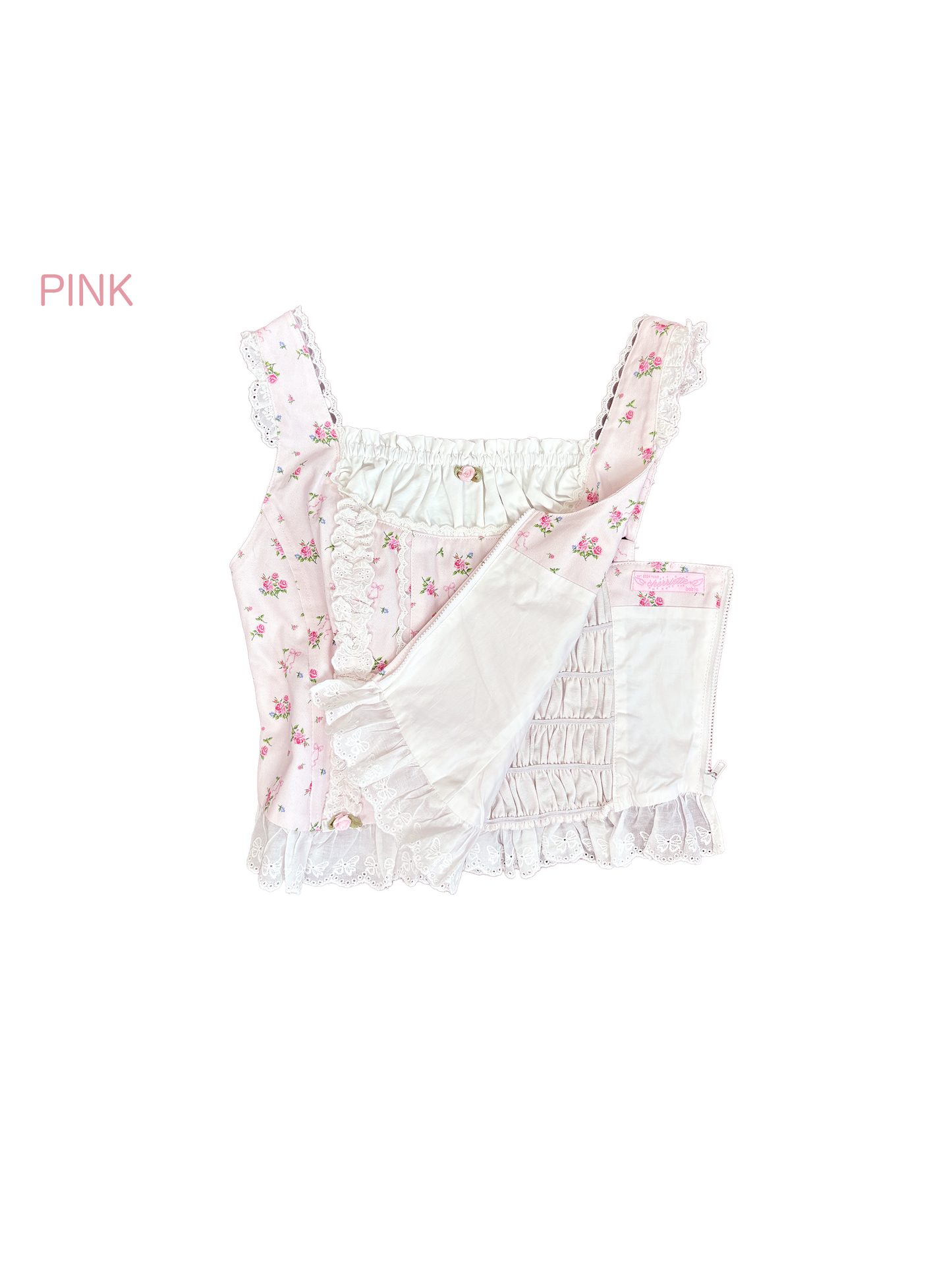 4pc petit floral denim + lace garterbelt set up