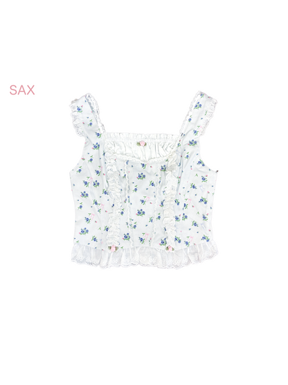 petit floral denim ballerina bustier