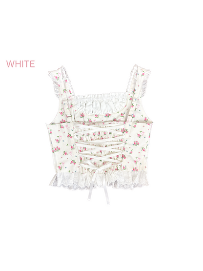 petit floral denim ballerina bustier
