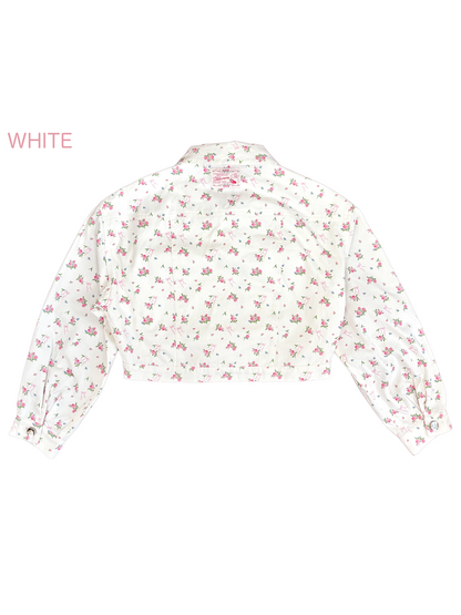 petit floral denim twin ribbon jacket
