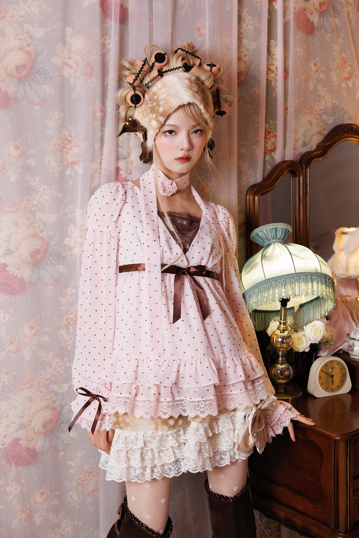 heart polka babydoll tops – cherriette